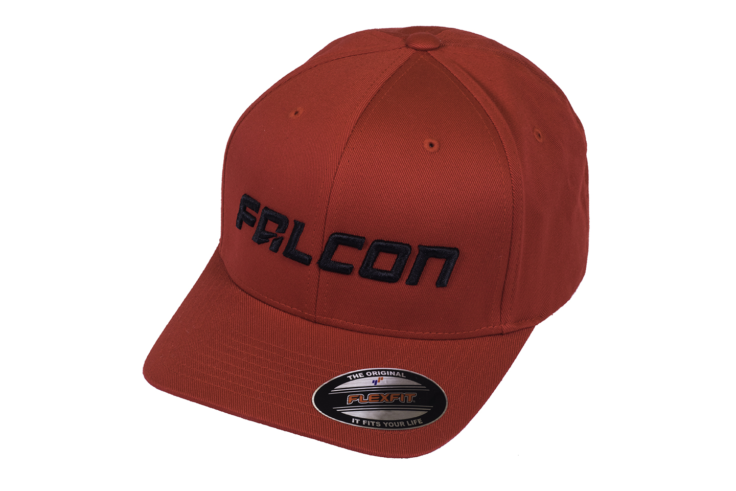 Falcon Shocks FlexFit Curved Visor Hat Red/Black Teraflex | 4Wheelers Supply