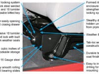 Front Driver Side Underseat Drawer - 07-18 Wrangjer JK 4-Door 2-Door w/o Flip Seat Black Tuffy Security